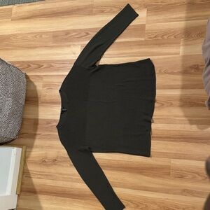 Eileen Fisher Olive Grey Knit Top